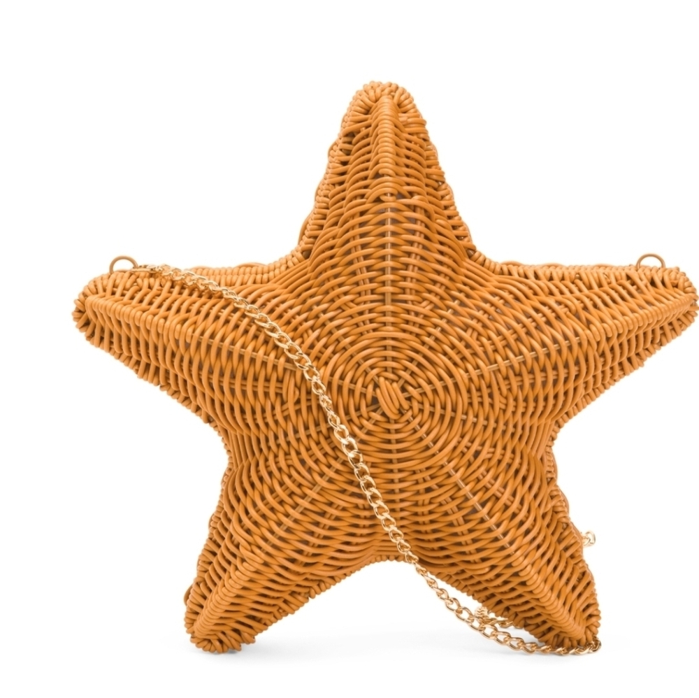 🌟🔹️Tommy Bahama 🔹️Starfish (Star-shsped) Wicker Bag with Chain - Picture 1 of 4